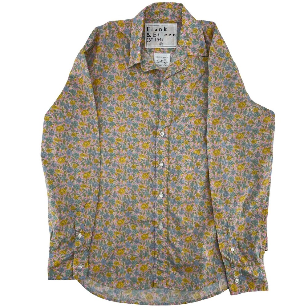 Frank & Eileen Women's Eileen Button Up Shirt Pink Floral Cotton XS